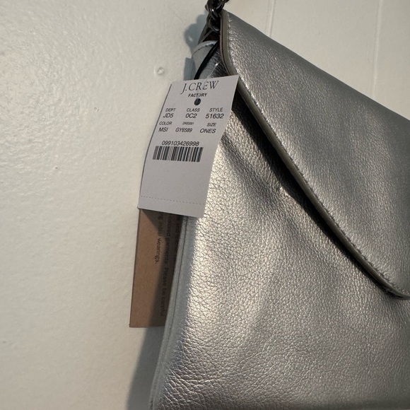 J. Crew Silver Leather Shoulder Bag - Picture 6 of 7